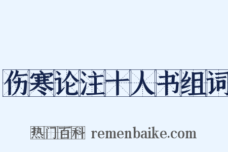 伤寒论注十人书组词是什么意思的图片